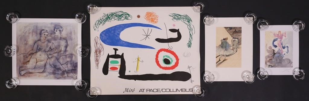 4 PRINTS MIRO PICASSO DALI TOULOUSE LAUTREC4 2fe2b2