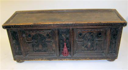 South German carved pine coffer 4c9df