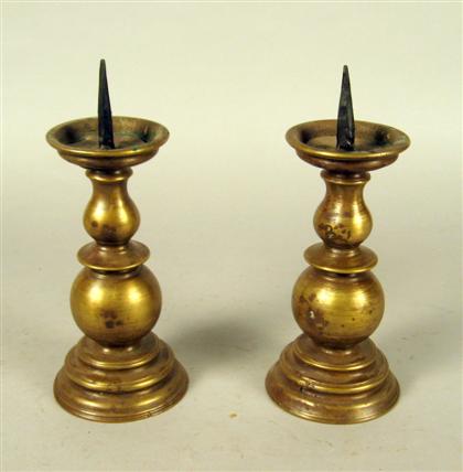 Pair of Continental brass prickets 4c9e3