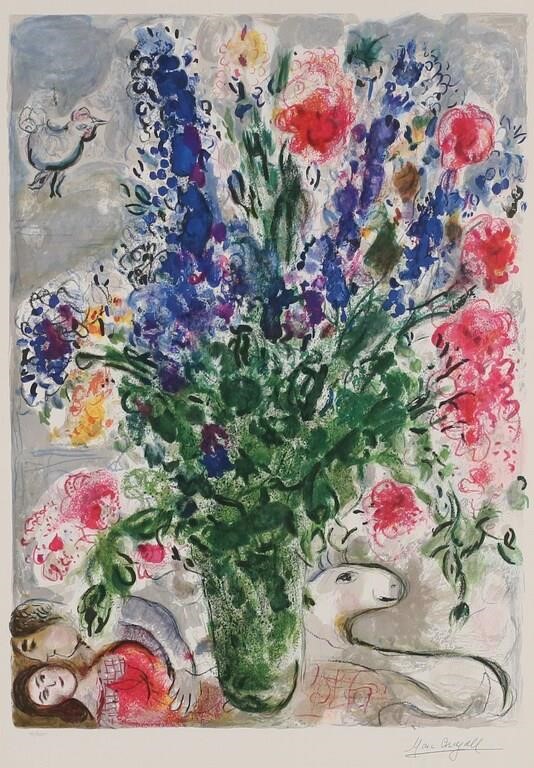 MARC CHAGALL LITHOGRAPH LES LUPINS 2fe2ec