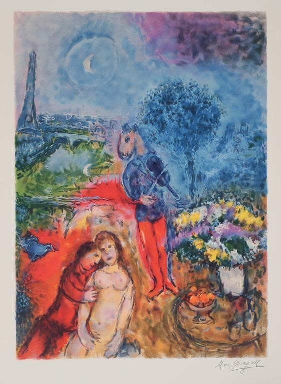 AFTER MARC CHAGALL LITHOGRAPH SERENADE 2fe2e8