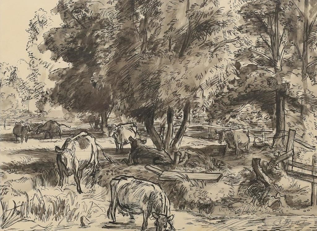 CECIL BELL INK WASH COWS UNDER 2fe31f