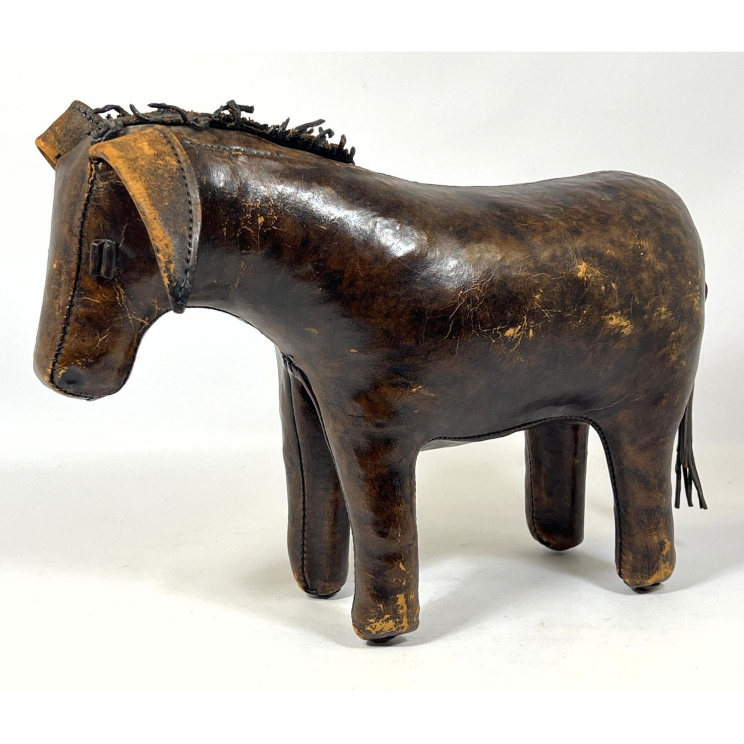 Leather Donkey Figural Footstool
