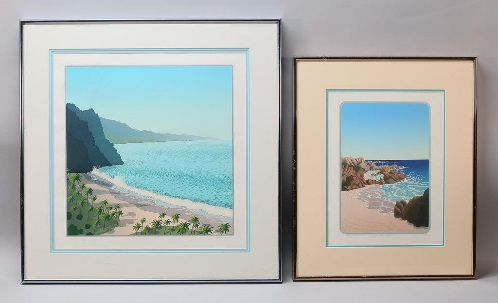 2 DOUG WEST SERIGRAPHS COASTAL 2fe357