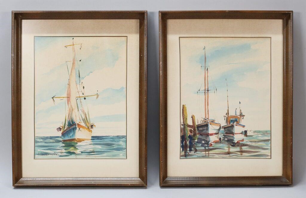 2 WATERCOLORS SAILBOATS2 watercolors