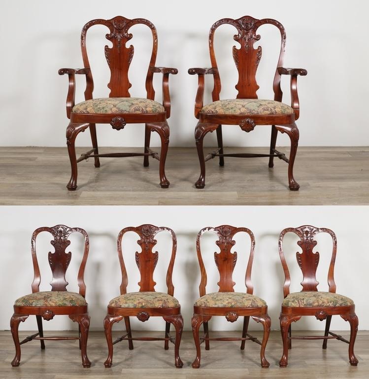 SET OF 6 19TH CENTURY CHIPPENDALE 2fe399