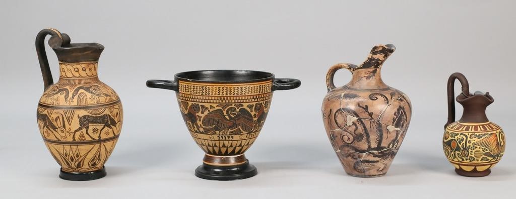 4 REPRODUCTION GREEK POTTERY VESSELS4