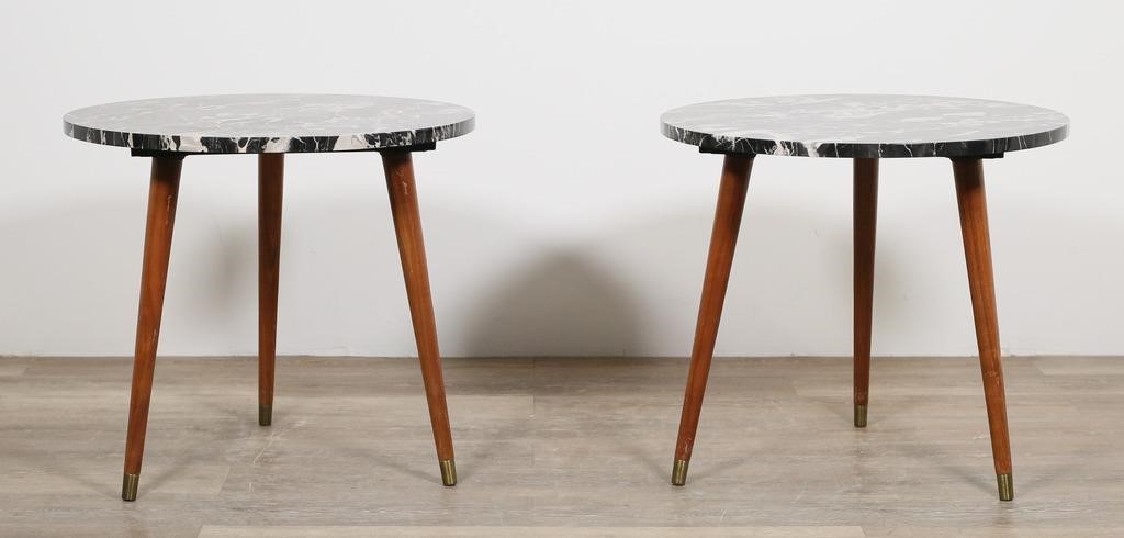 PAIR OF MID CENTURY MODERN MARBLE