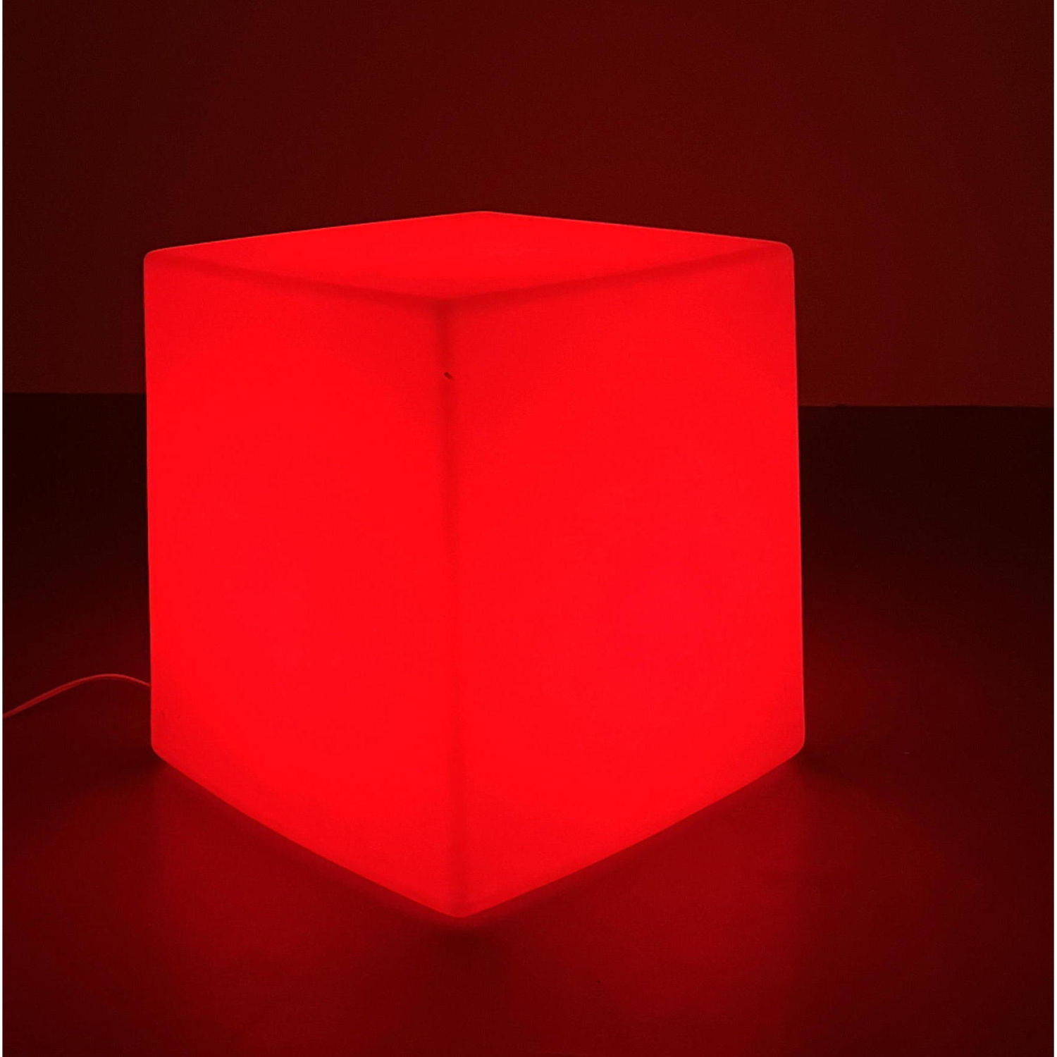 French Plastic Cube Lamp. Color Changing.
