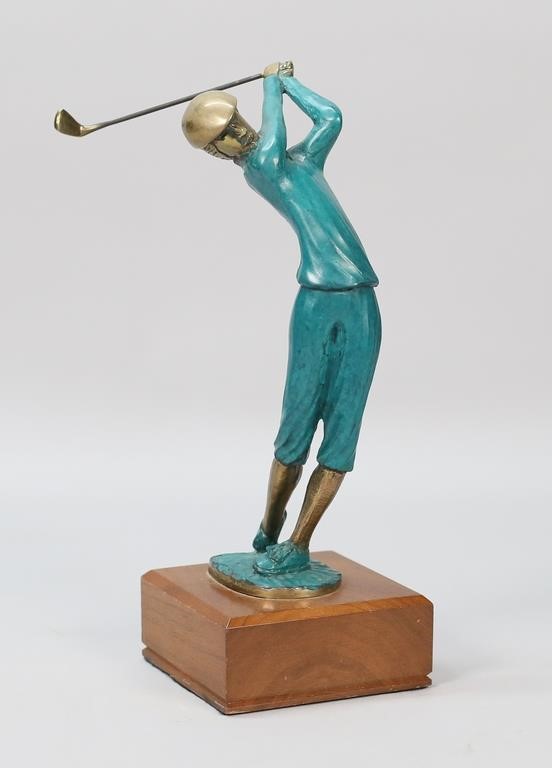 TOM BENNETT BRONZE GOLFER TEE TIMETom