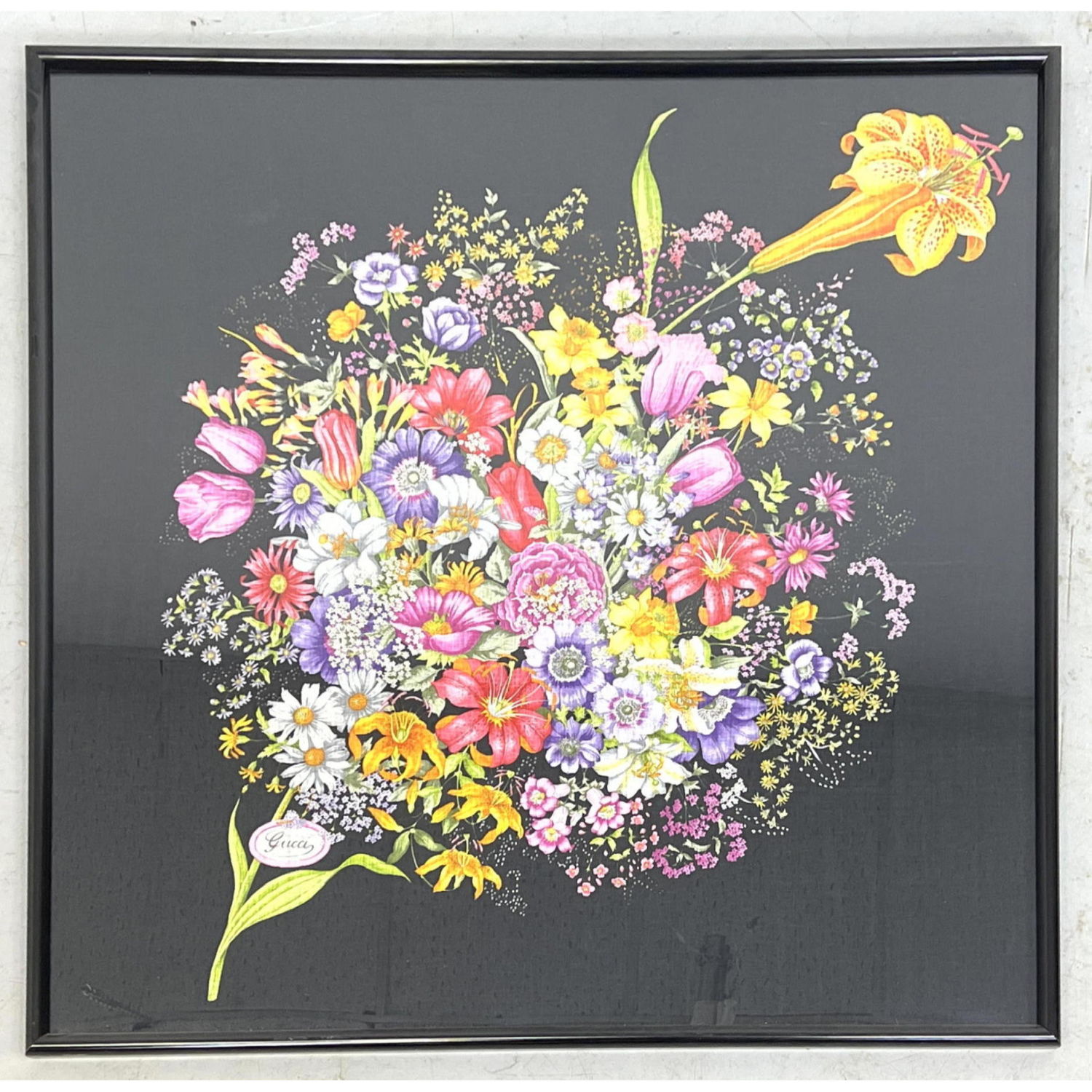 Framed GUCCI scarf Flower Bouquet  2fe472