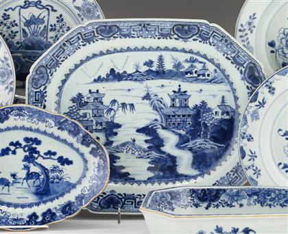 Large Chinese export blue and white
