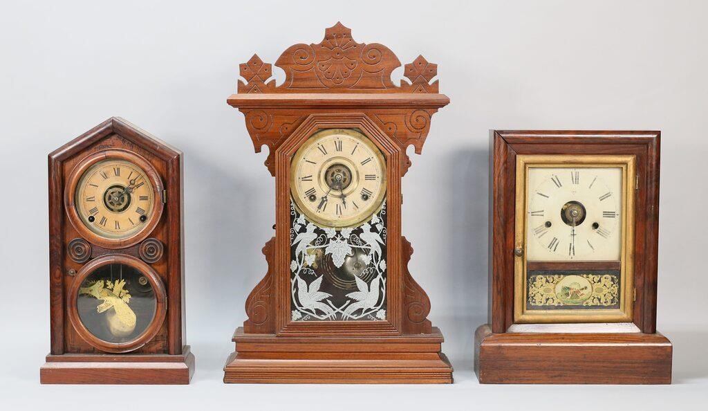 3 SHELF CLOCKS GILBERT, INGRAHAM, SETH