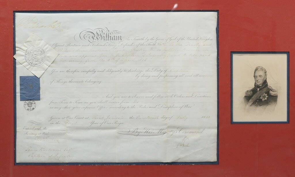 SIGNED WILLIAM IV MILITARY DOCUMENT 2fe50a