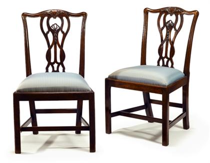 Pair of George III mahogany sidechairs