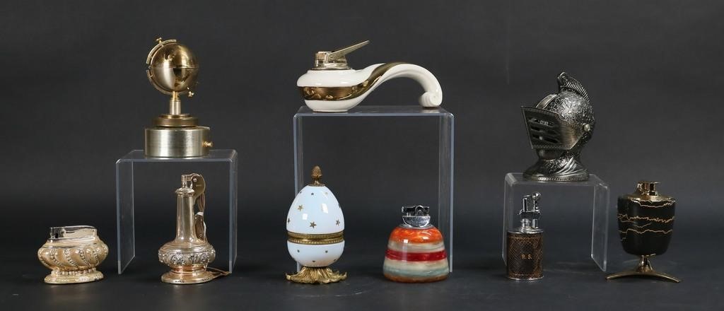 9 VINTAGE TABLE LIGHTERS INCLUDING