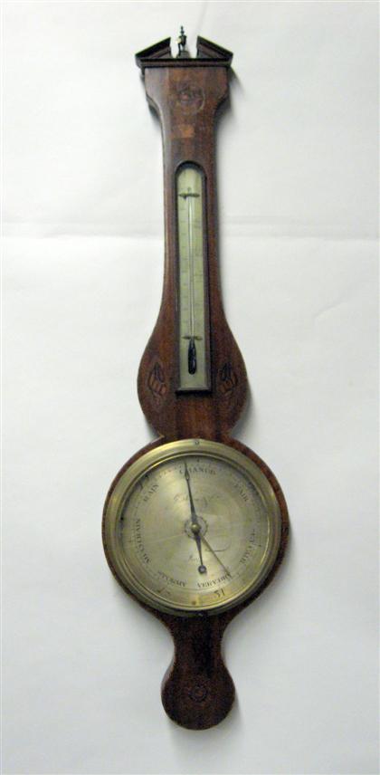 English mahogany and inlay barometer 4ca29