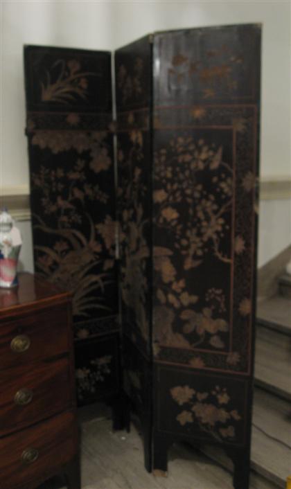 Japanese black lacquered three panel 4ca2b
