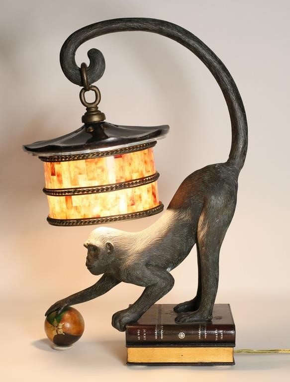 MAITLAND SMITH BRONZE MONKEY LAMPMaitland  2fe5b2