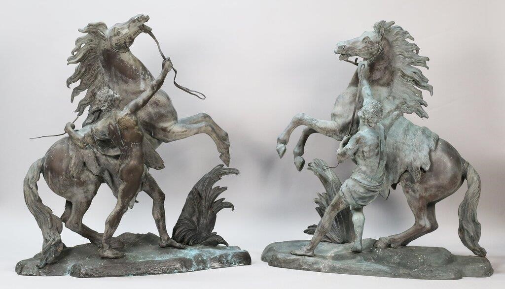 PAIR BRONZE MARLY HORSES AFTER 2fe5b6