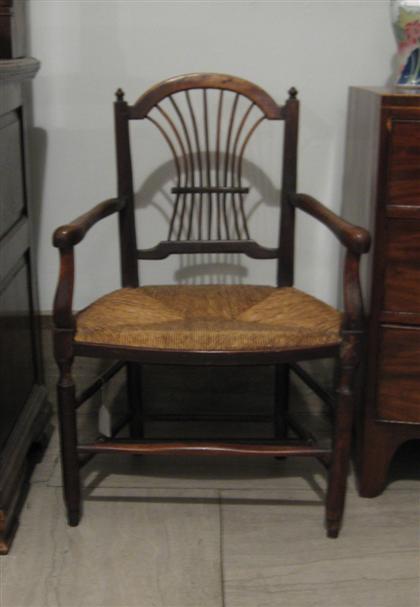 English provincial rush seat armchair