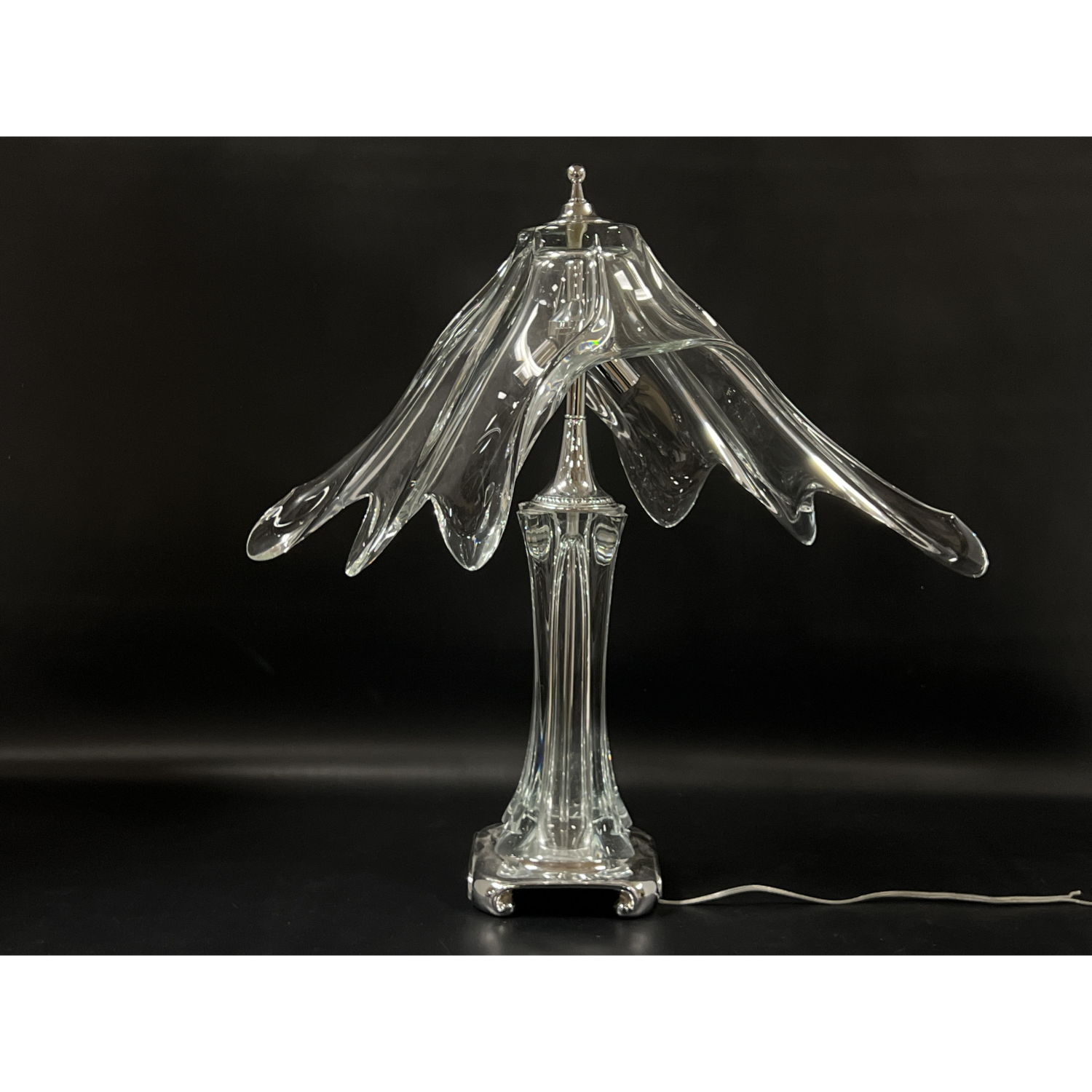 French Crystal Shade Table Lamp.