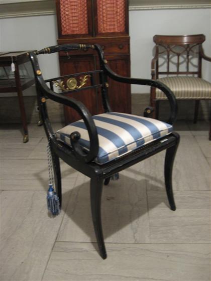 Regency black painted and brass 4ca34