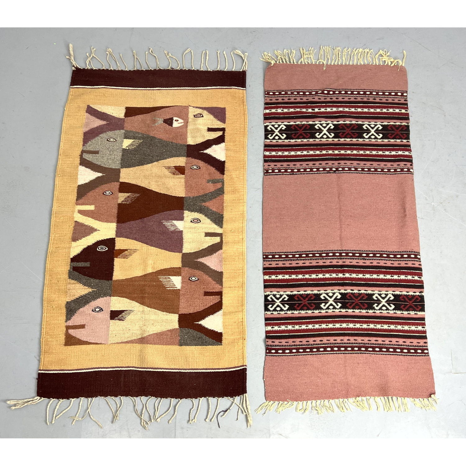 2 pcs Flat Weave Carpet Rugs. Thinner