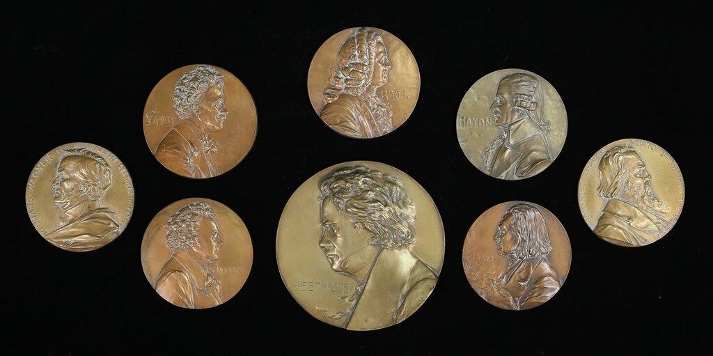 8 BRONZE COMPOSER MEDALS FRANZ