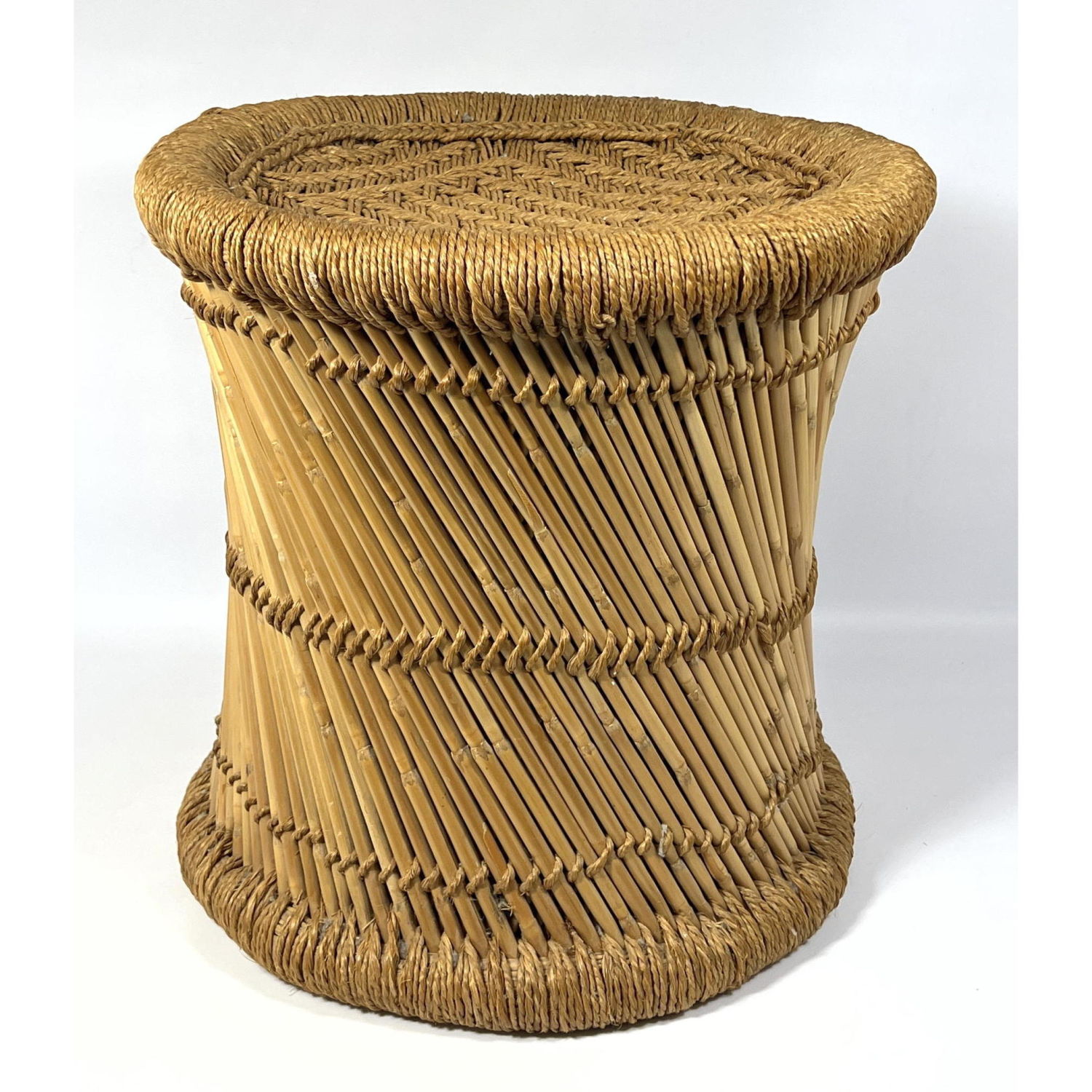 Split Bamboo Stool with Wrapped