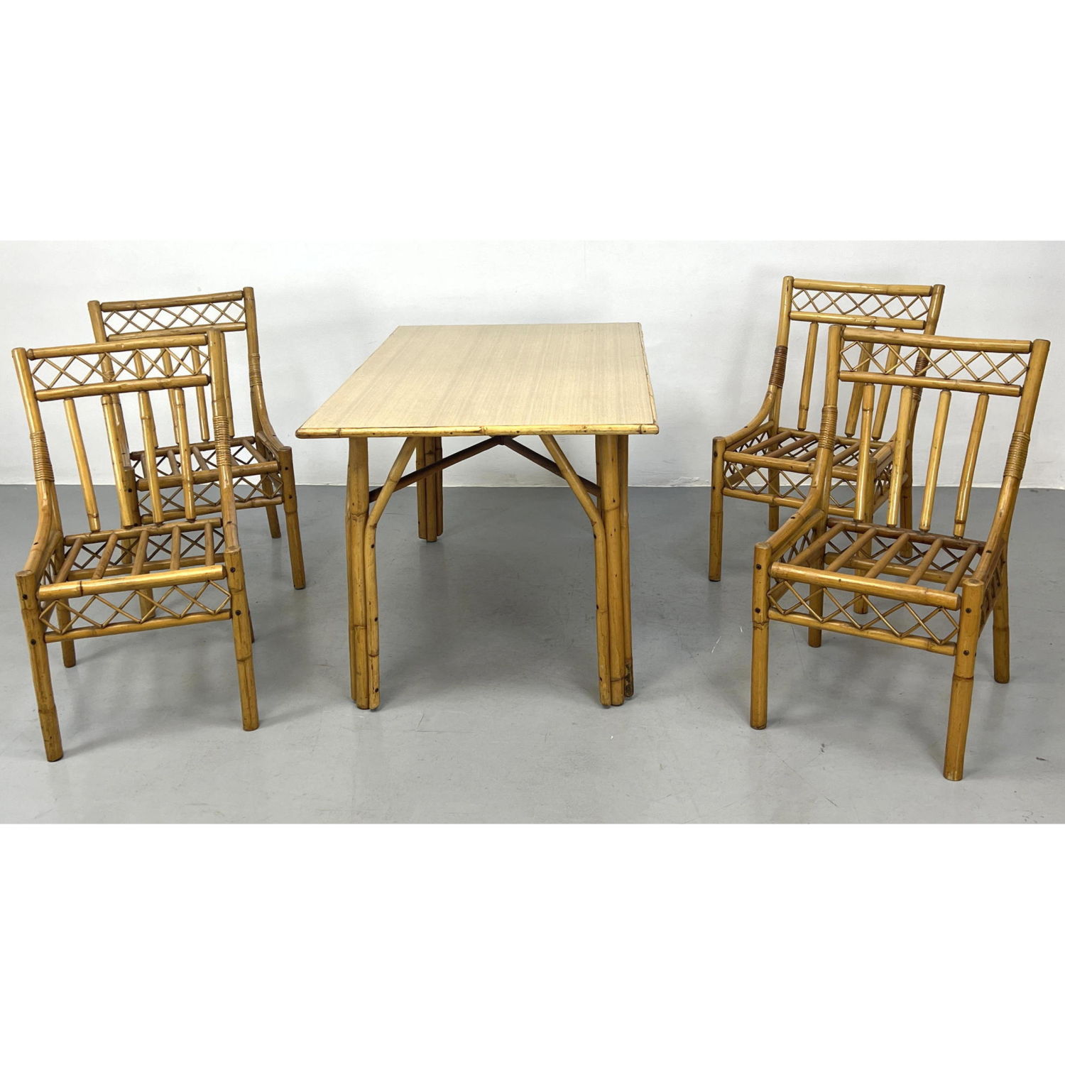 5pc Bamboo Rattan Cafe Dining set  2fe679