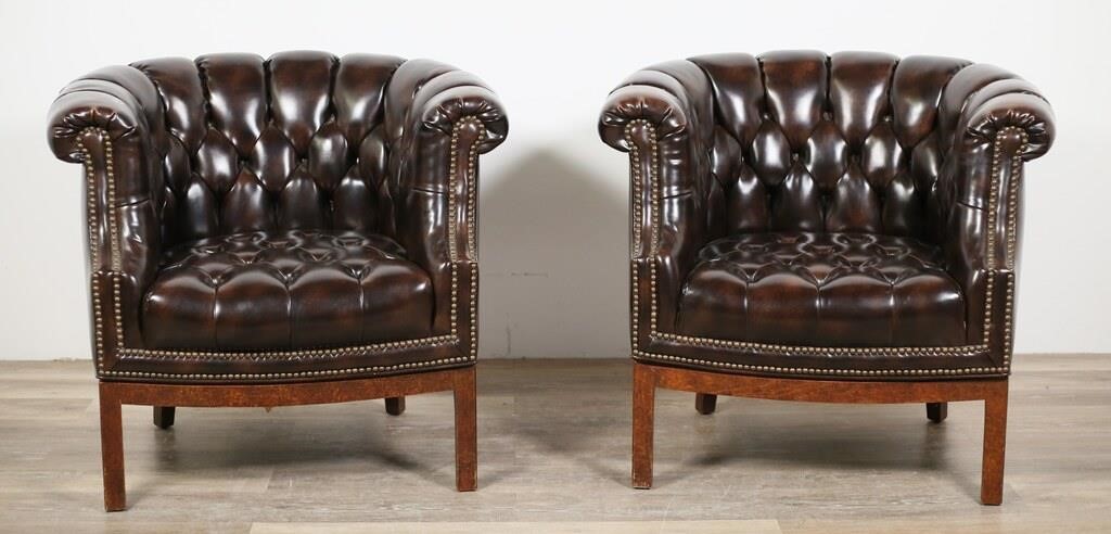 PAIR OF CHESTERFIELD STYLE CLUB