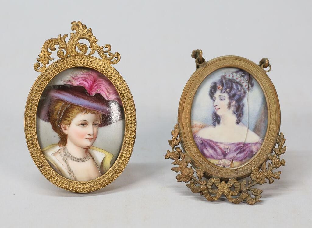 2 HAND PAINTED PORTRAIT MINIATURES2 2fe6b1