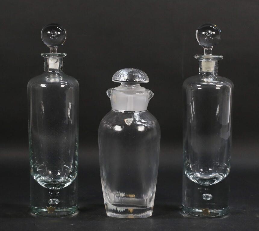 3 DECANTERS KOSTA & ORREFORSPair