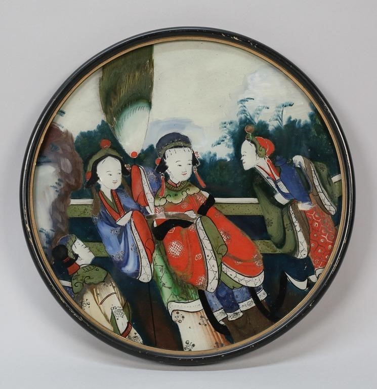 CHINESE REVERSE PAINTING ON GLASS 2fe6c9
