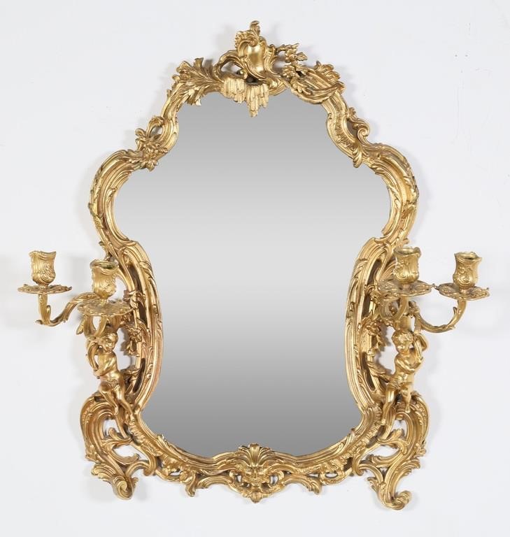 LOUIS XV STYLE GILT BRONZE MIRRORLouis 2fe6d2