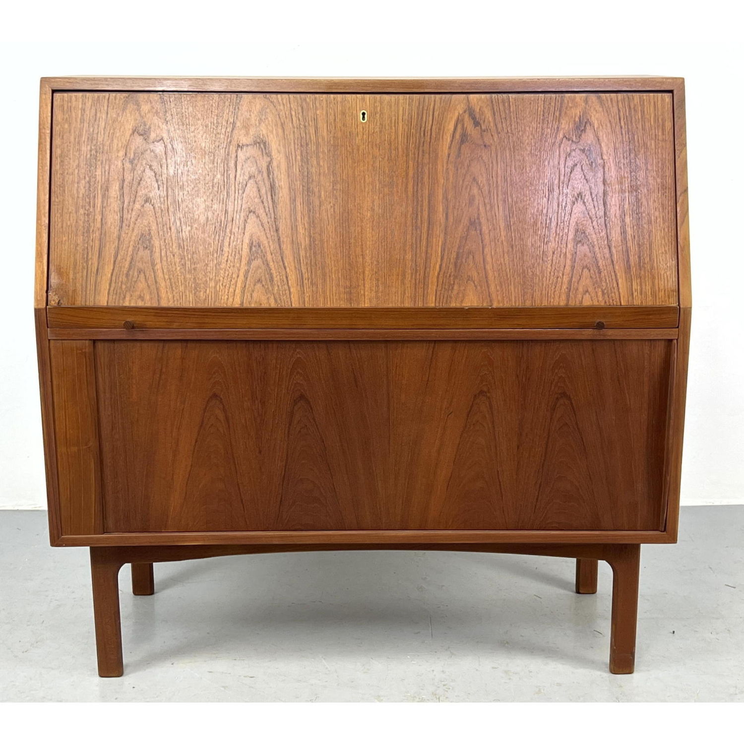 Danish Modern Teak Drop Front Desk.