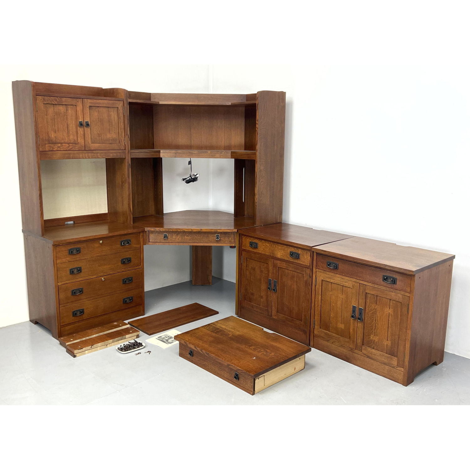 STICKLEY Oak Corner Sectional Desk and