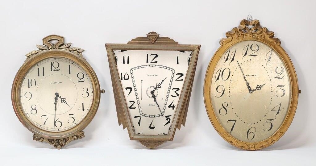 3 WALTHAM PICTURE FRAME WALL CLOCKS3