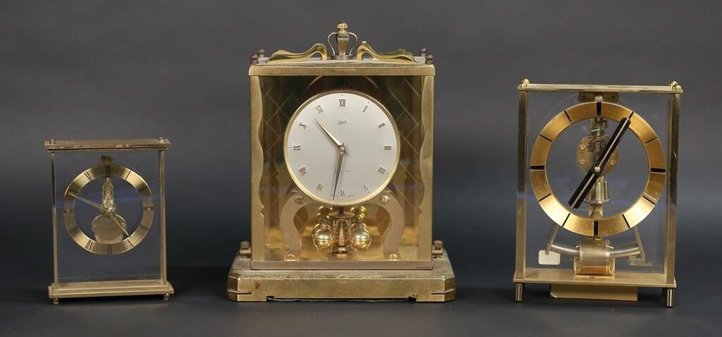 LOT OF THREE GERMAN BRASS CLOCKSA group