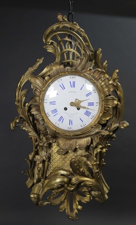 JAPY FRERES GILT BRONZE WALL CLOCKGilt