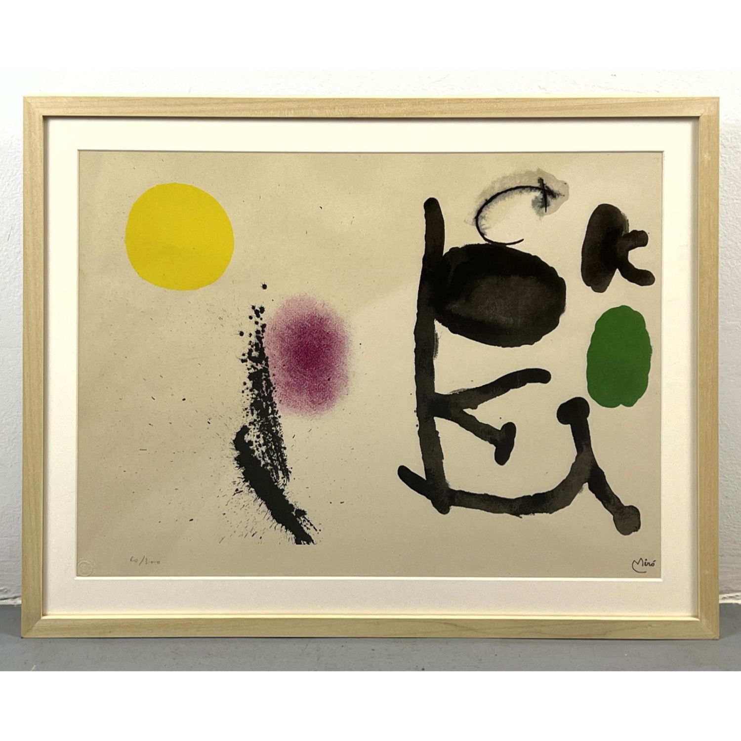 Joan Miro pencil Numbered lithograph 2fe813