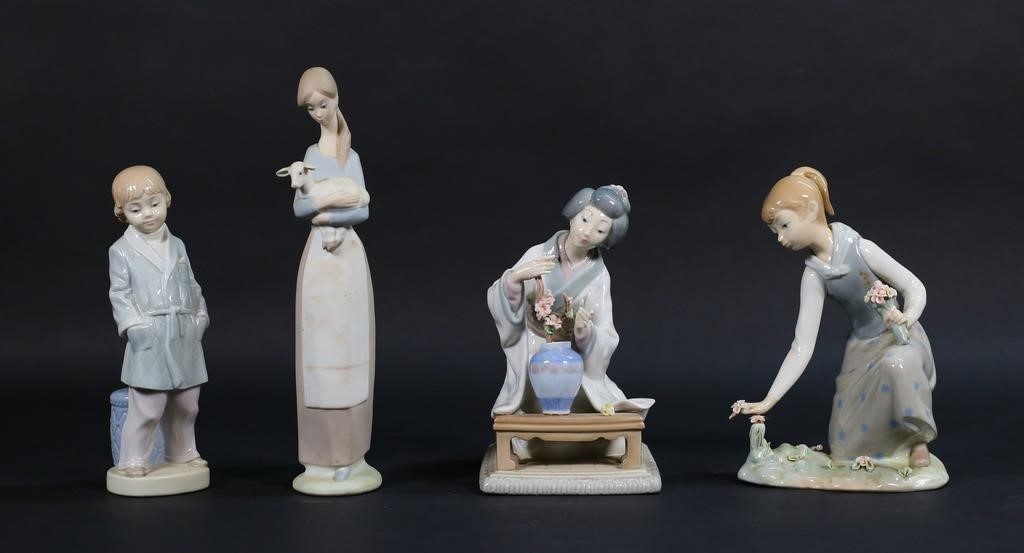 4 LLADRO PORCELAIN FIGURINES4 Lladro