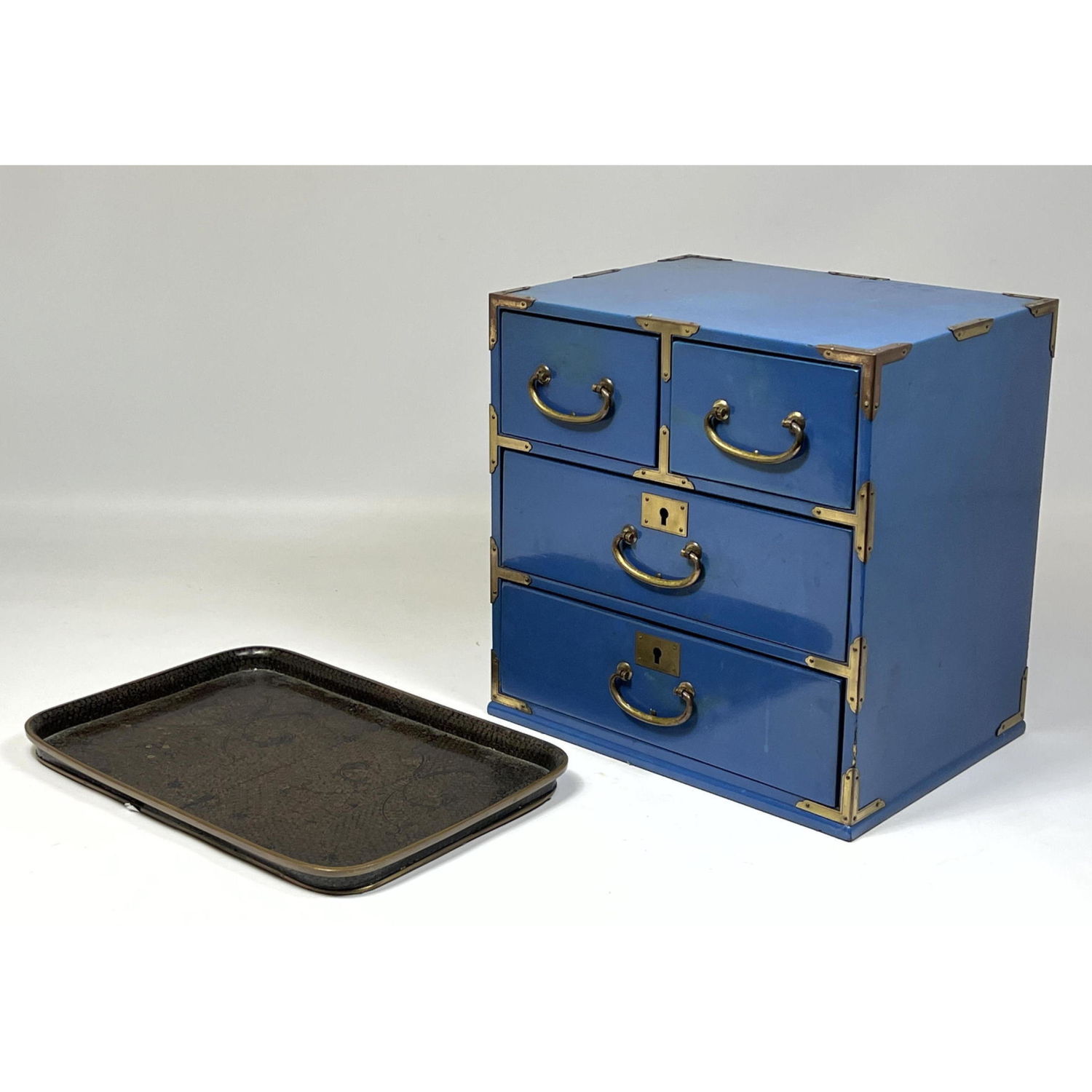 2pcs Blue Asian style jewelry cabinet