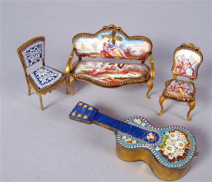 Four miniature Continental table