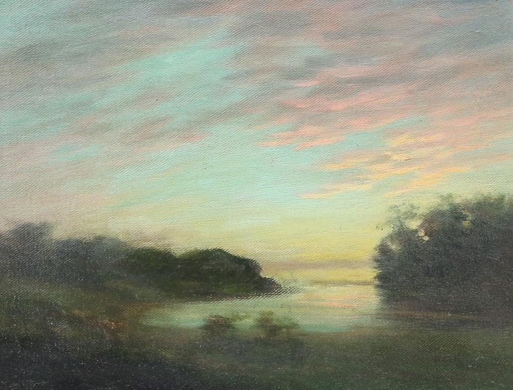 AFTER BIERSTADT OIL ON CANVAS RIVERSCAPEAfter