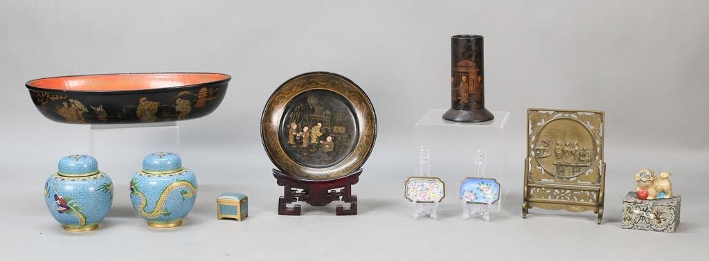 LOT OF CHINESE LACQUER CLOISONNE10 2fe8a4