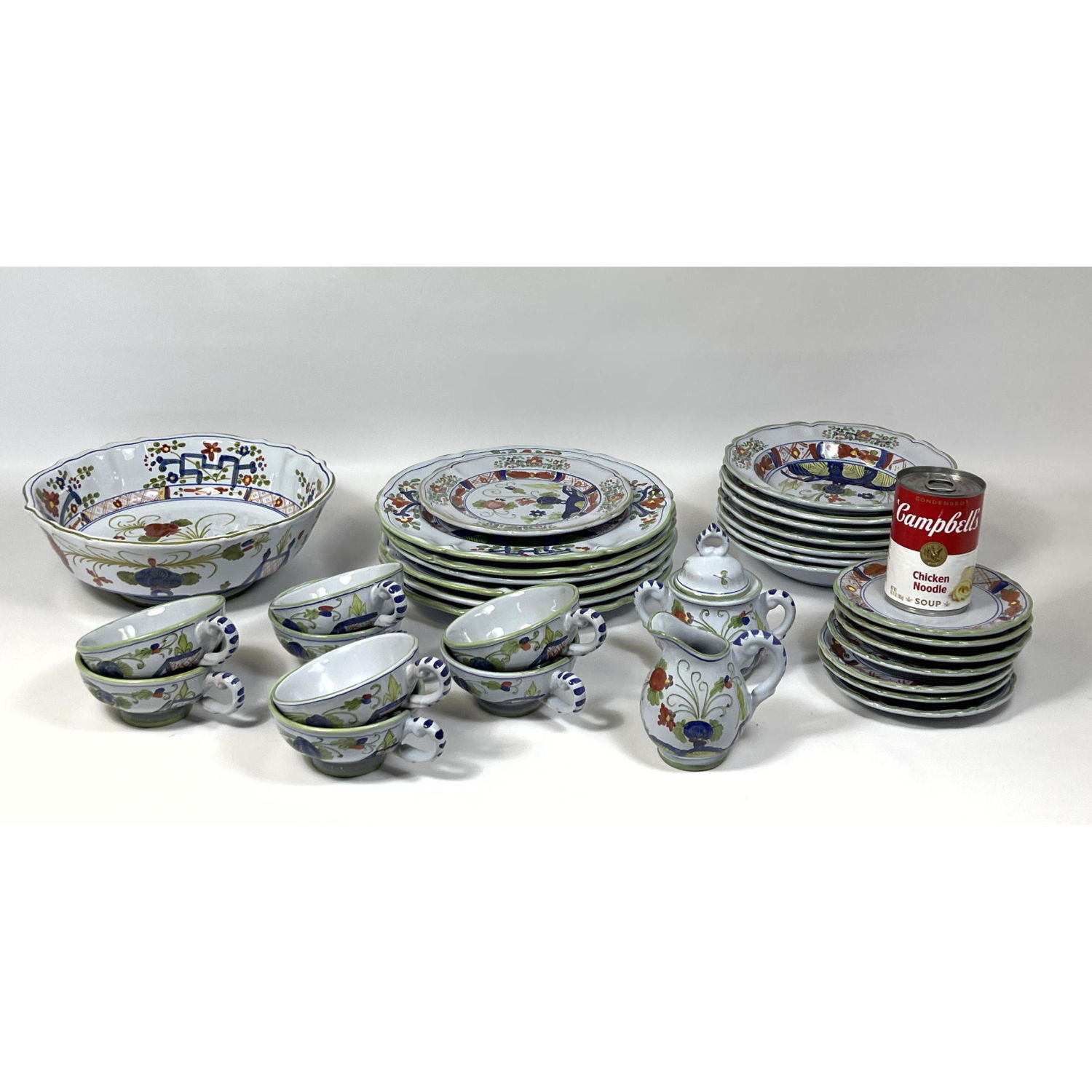 Italy Dinner Set Dishes. Painted design.