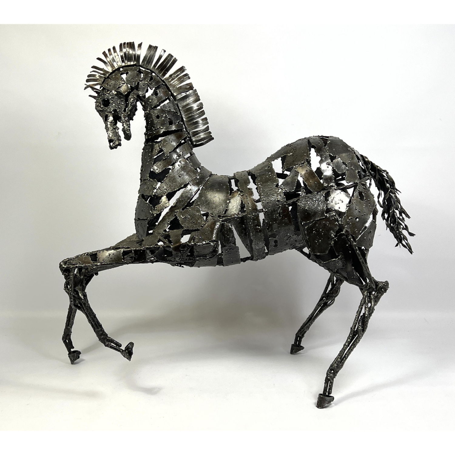 Brutalist Metal sculpture of Horse  2fe8e1