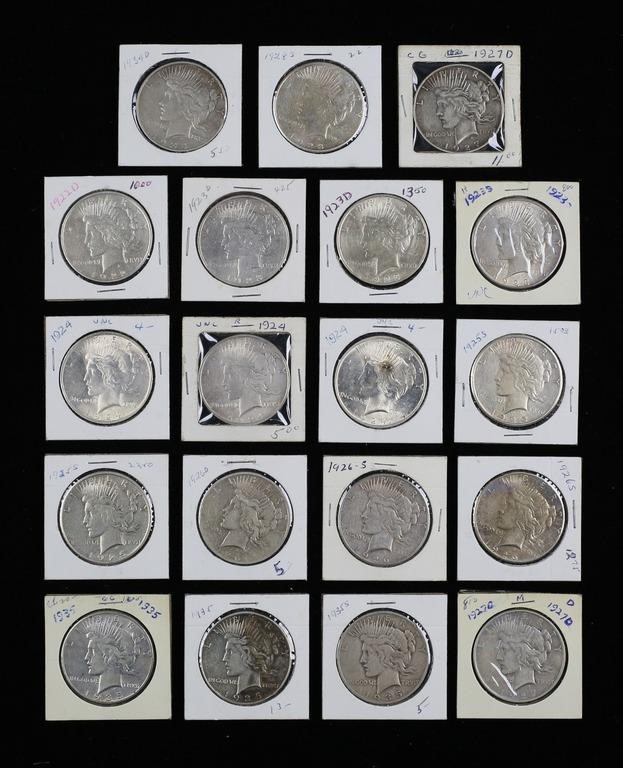 19 PEACE DOLLARS1-1922 Denver.